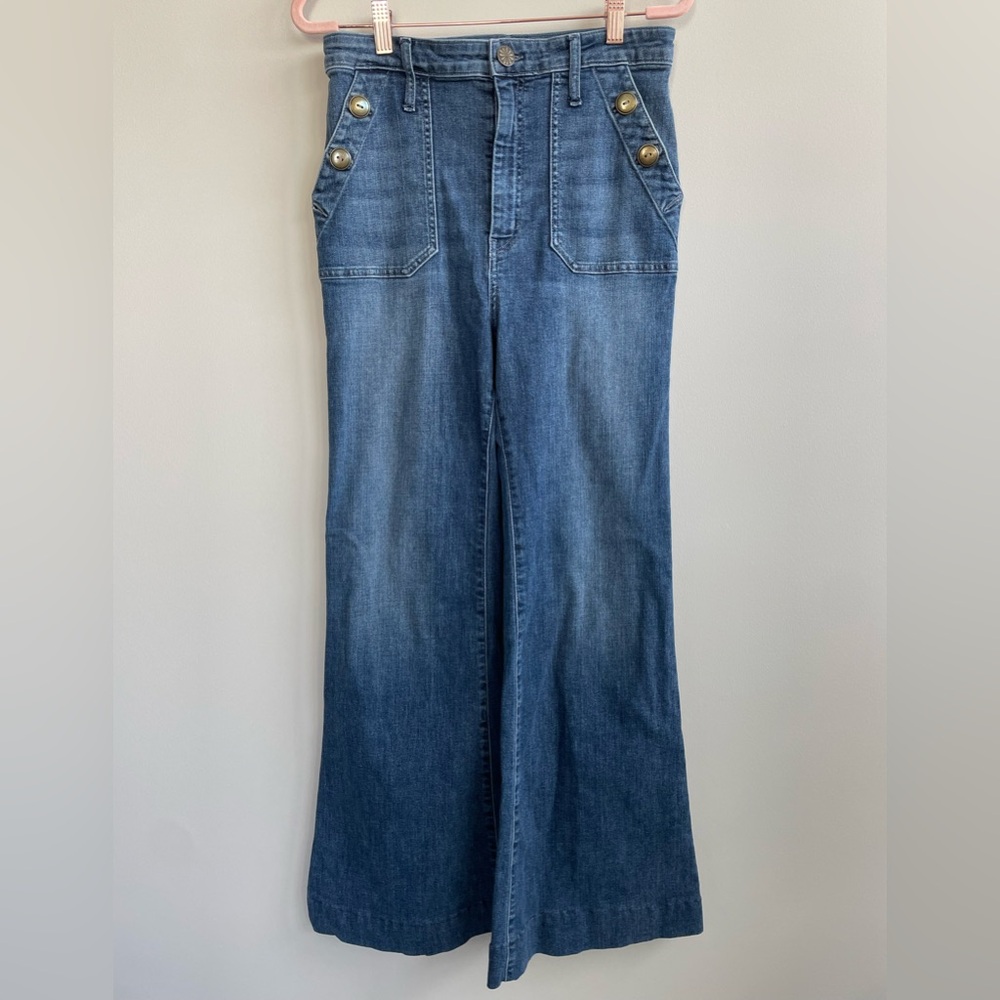 Mumu Blue High Rise Wide Leg Jeans